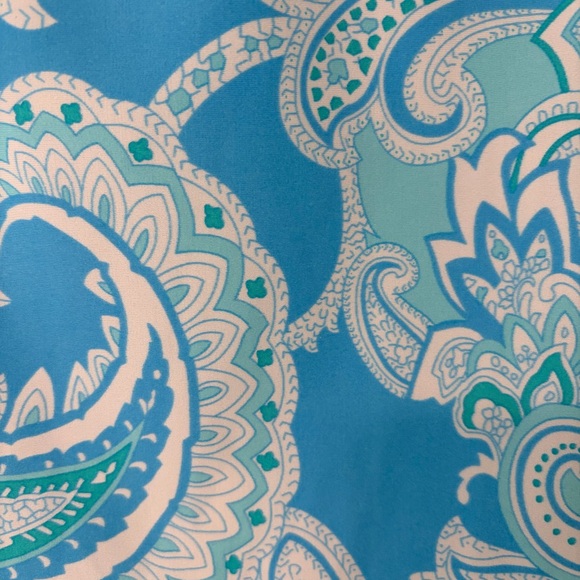 Jude Connally Blue Turquoise Paisley Sleeveless Shift Dress M - Picture 4 of 12